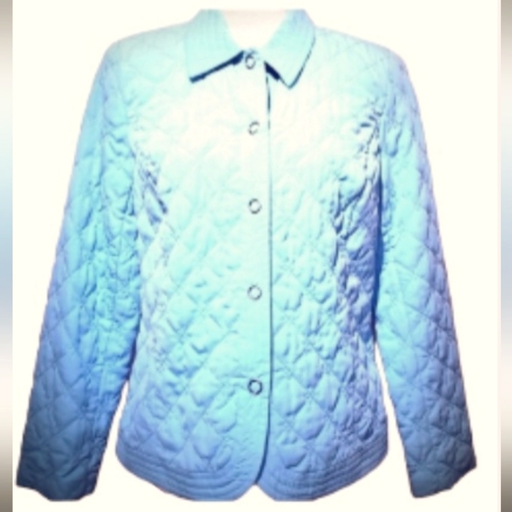 **5/25** Light Blue Quilted Button Jacket